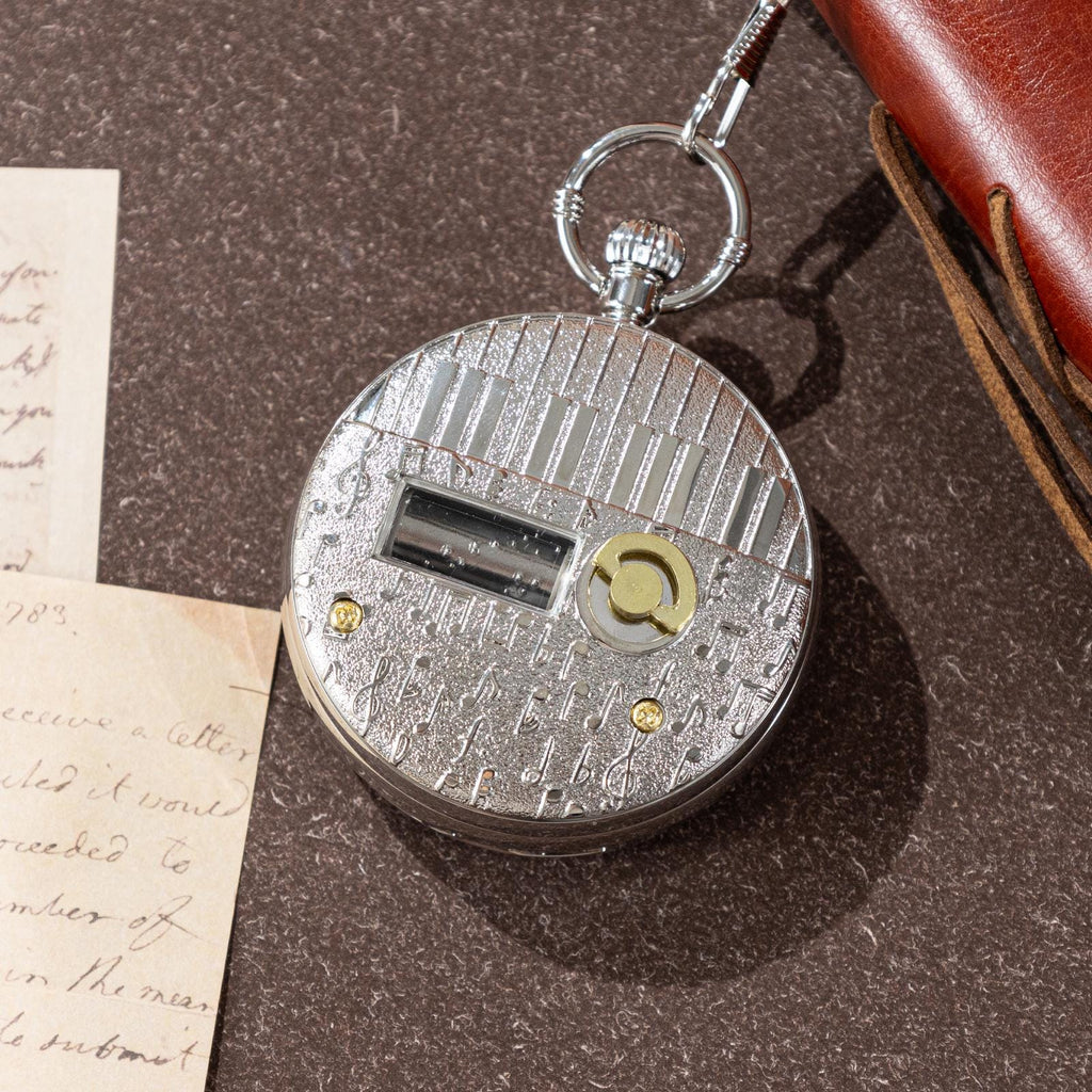 Oryeia Personalized Musical Pocket Watch with Custom Photo Moon Design