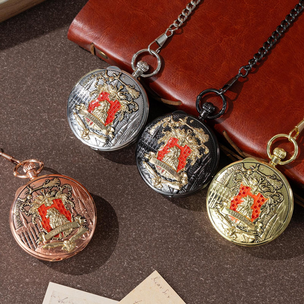 Oryeia Retro Crest Lion Musical Pocket Watch Engraved Music Box