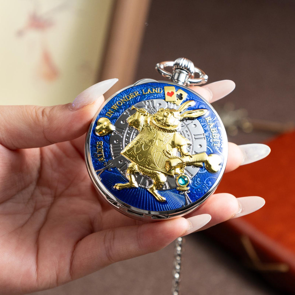 Oryeia Pocket Watch White Rabbit Musical Custom Photo