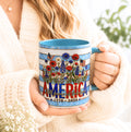 LELORESTORE America 250 Faux Stained Glass Mug Patriotic Wildflower