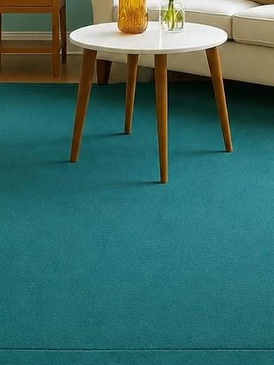 RugverseCreations Wavy Scalloped Hand Tufted Area Rug Deep Teal
