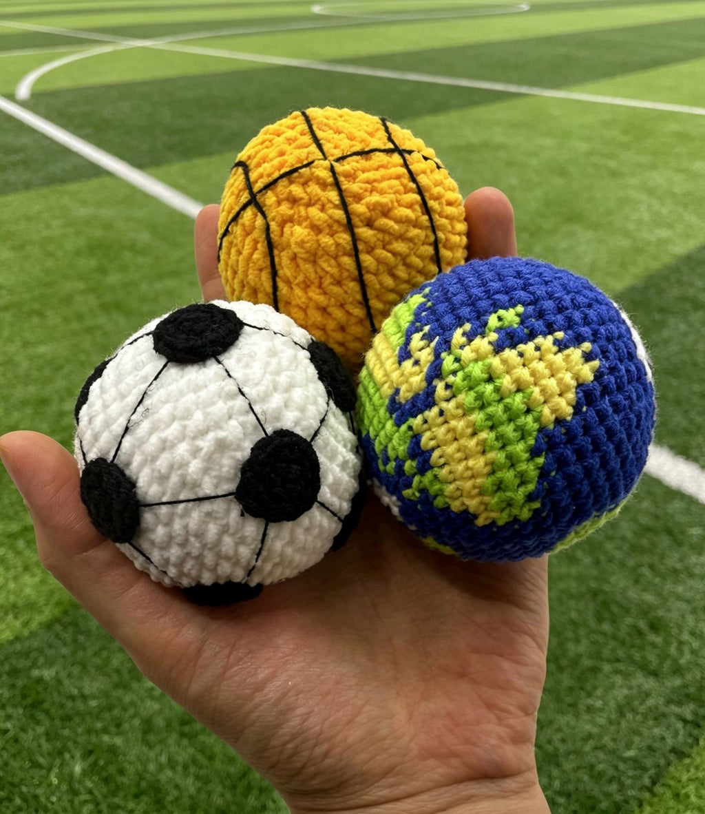 CrochetRecipe Crochet Earth Hacky Sack Handmade Planet Footbag 2.2in
