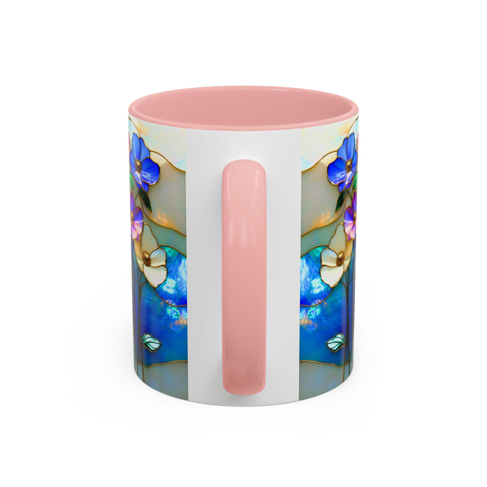 LELORESTORE Stained Glass Style Floral Mug 11oz Wildflower Coffee Cup