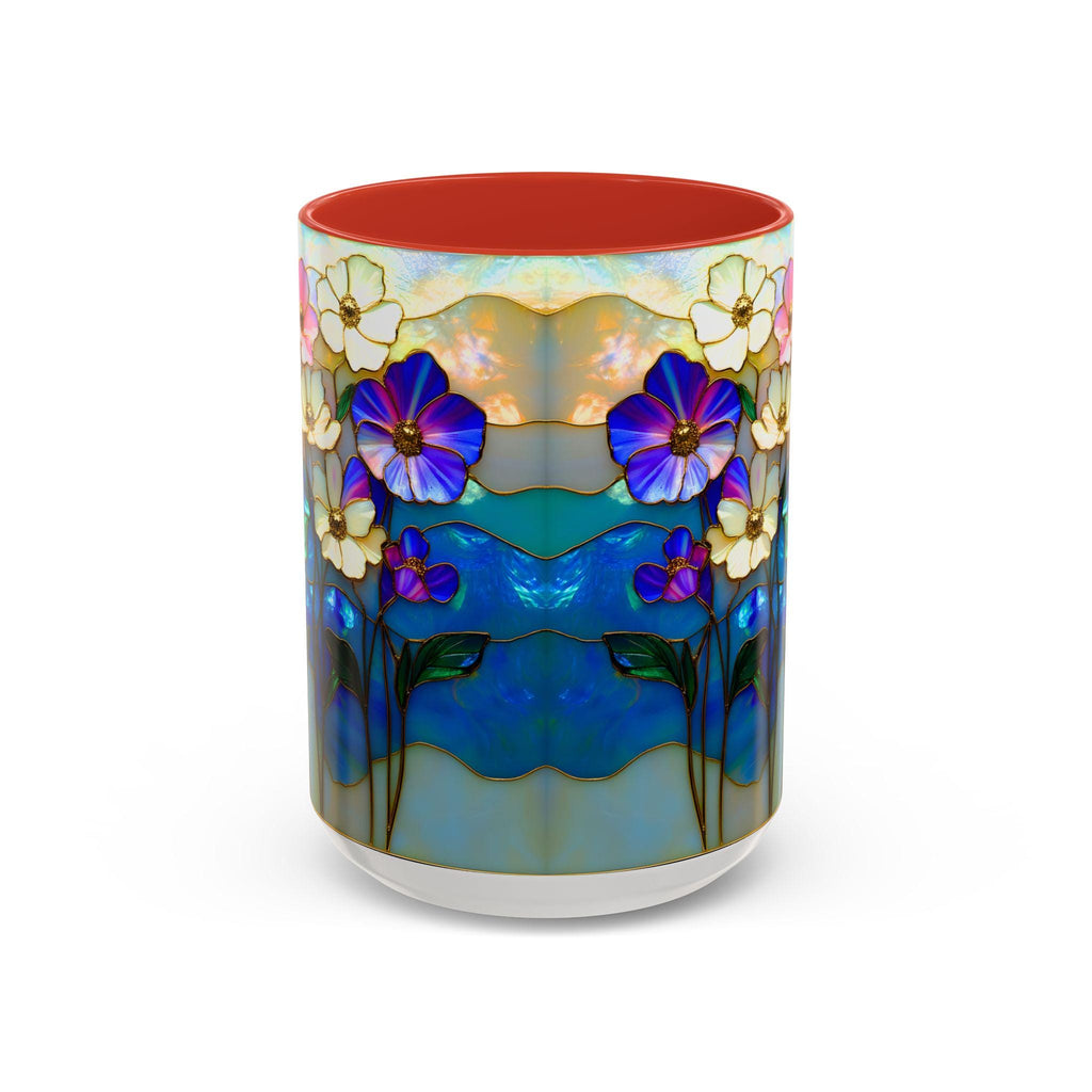 LELORESTORE Stained Glass Style Floral Mug 11oz Wildflower Coffee Cup