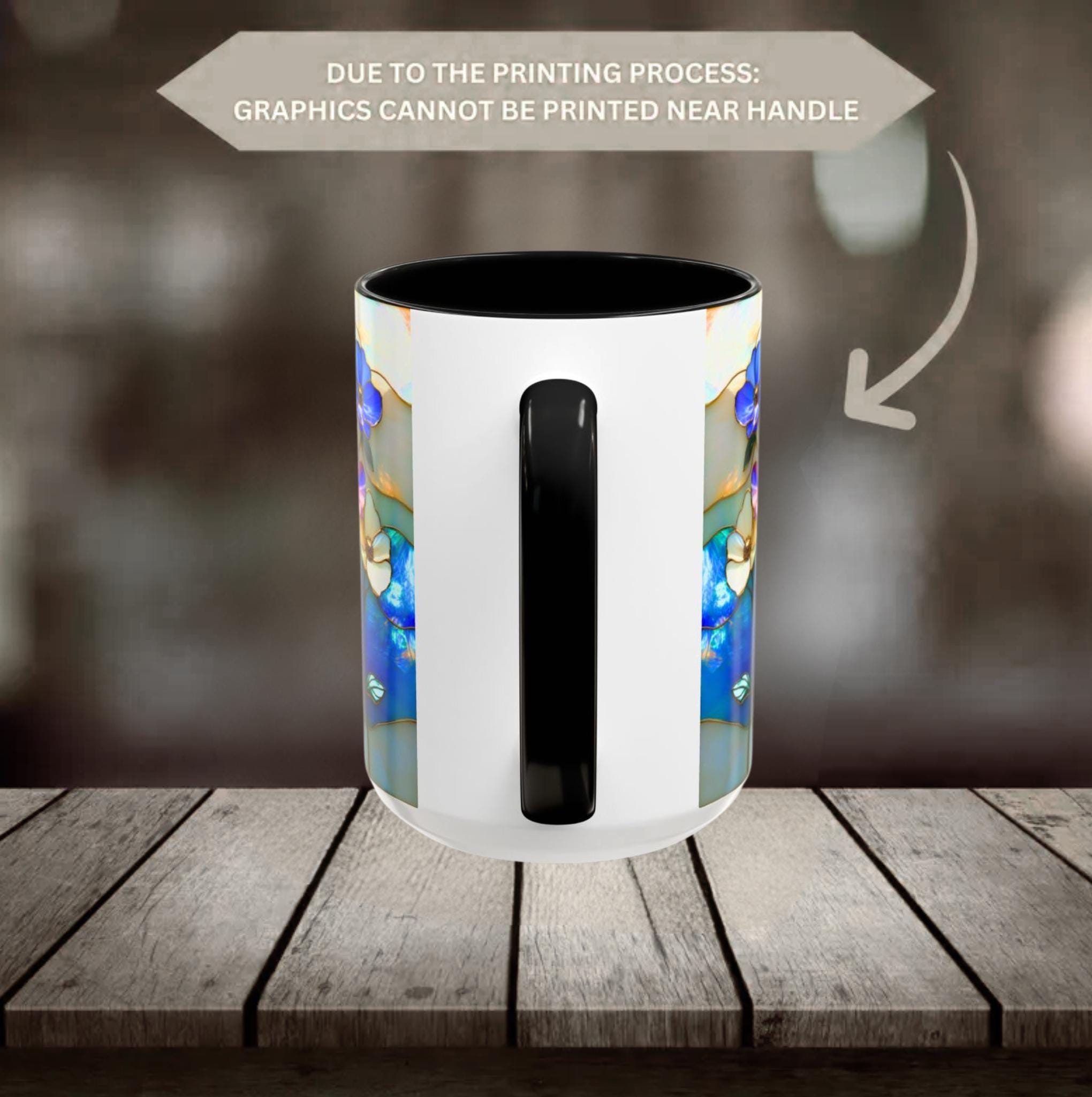 LELORESTORE Stained Glass Style Floral Mug 11oz 15oz