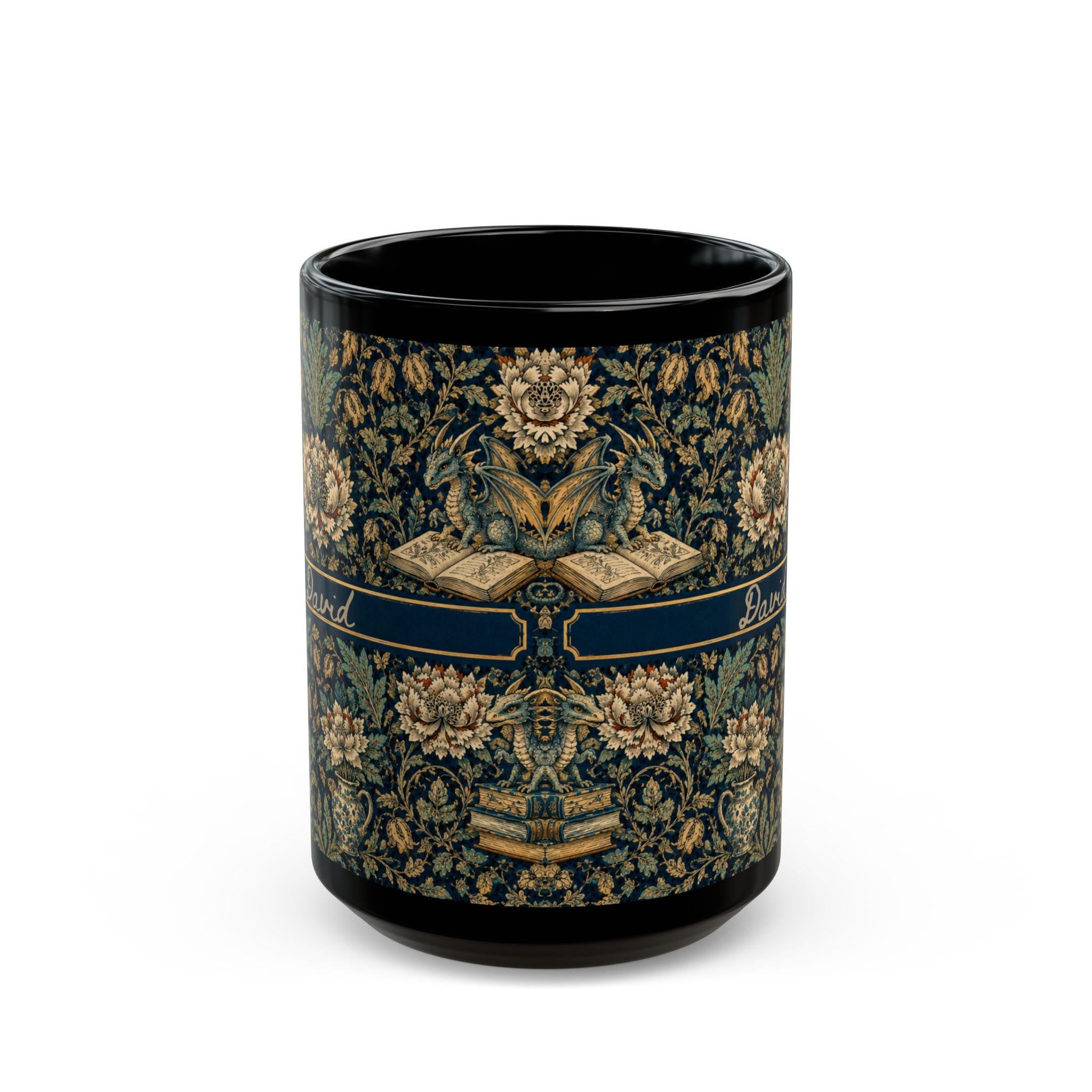 LELORESTORE Personalized Dark Academia Floral Mug Gothic Botanical Coffee Cup