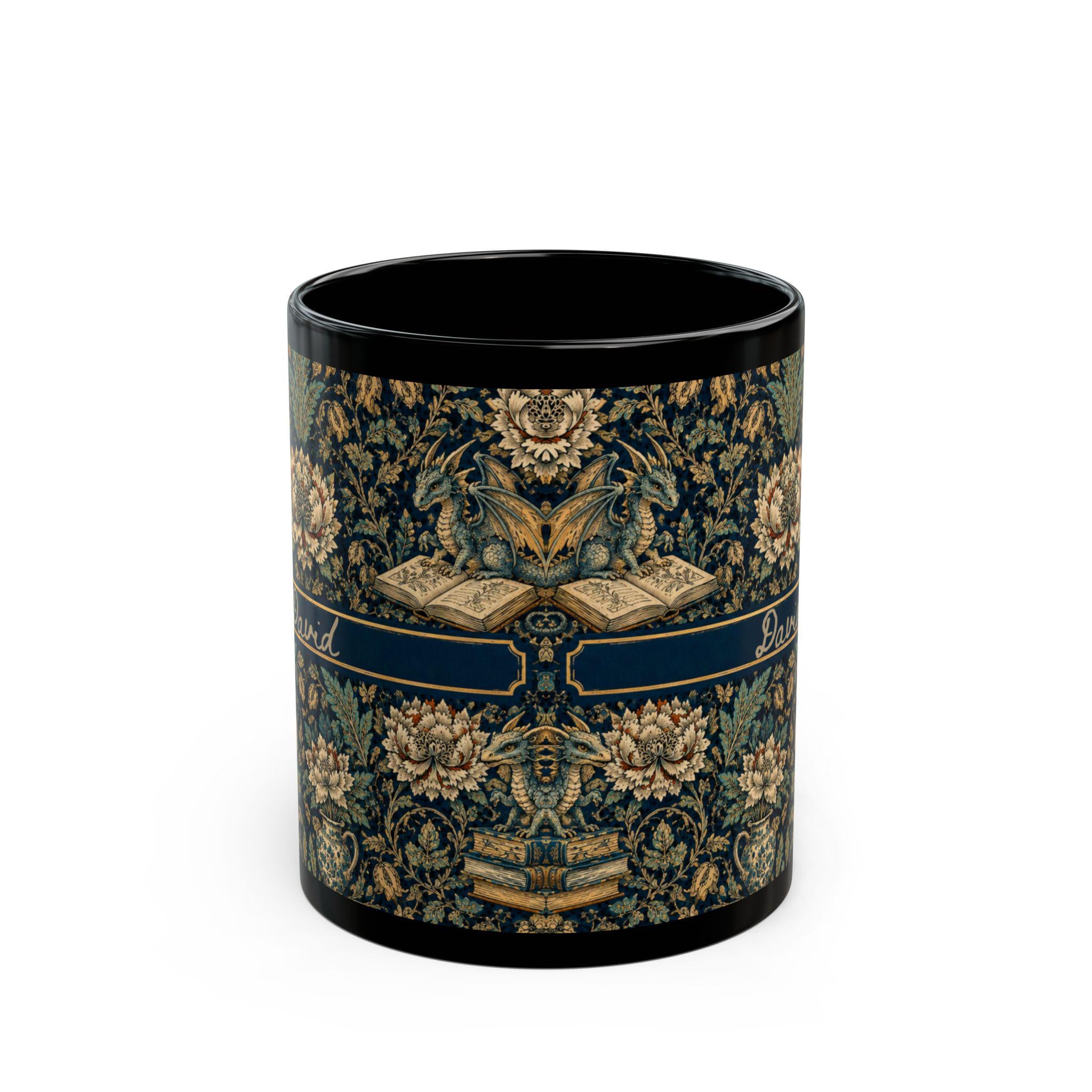 LELORESTORE Personalized Dark Academia Floral Mug Gothic Botanical Coffee Cup