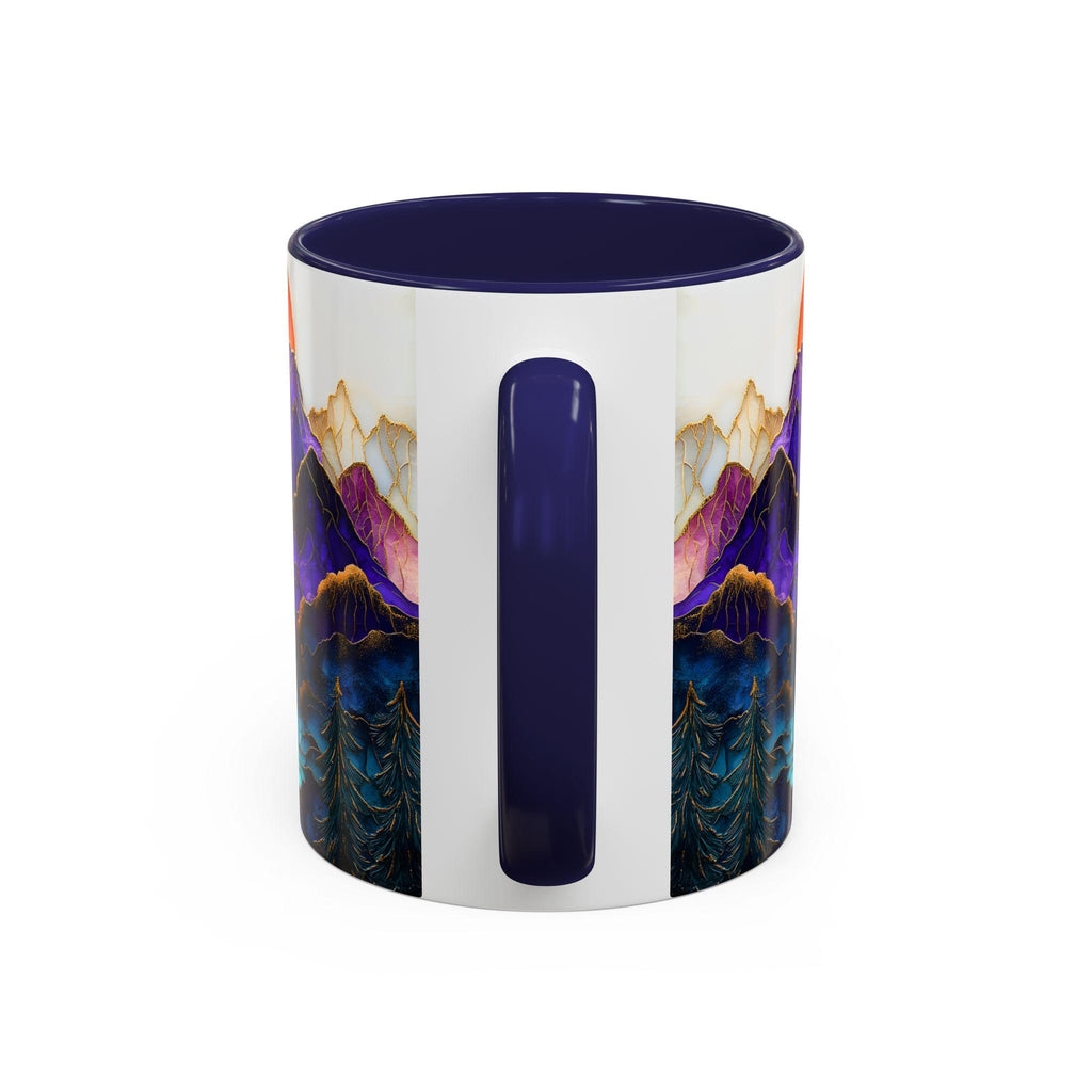 LELORESTORE Mountain Landscape Stained Glass Style Ceramic Coffee Mug