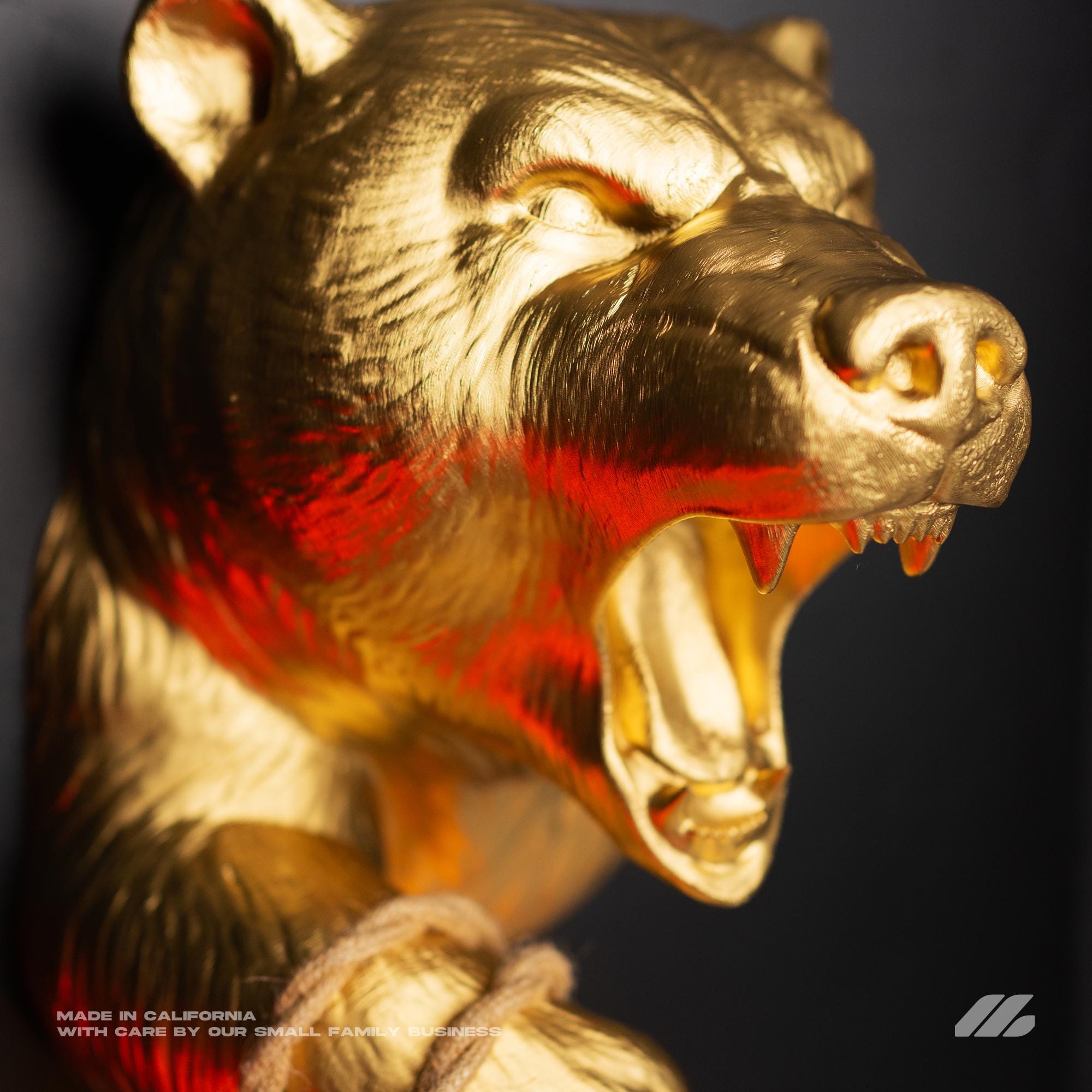 April16studio Gold Bear Wall Lamp WildlifeSculpture Sconce 12in