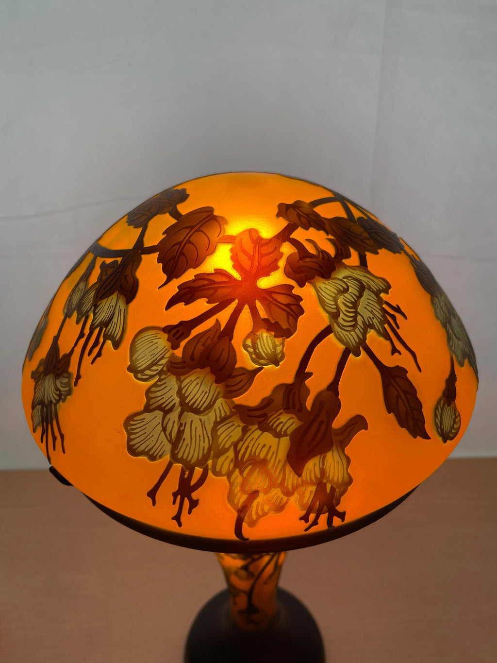 U2Antique Art Nouveau Stained Glass Table Lamp 10in Floral
