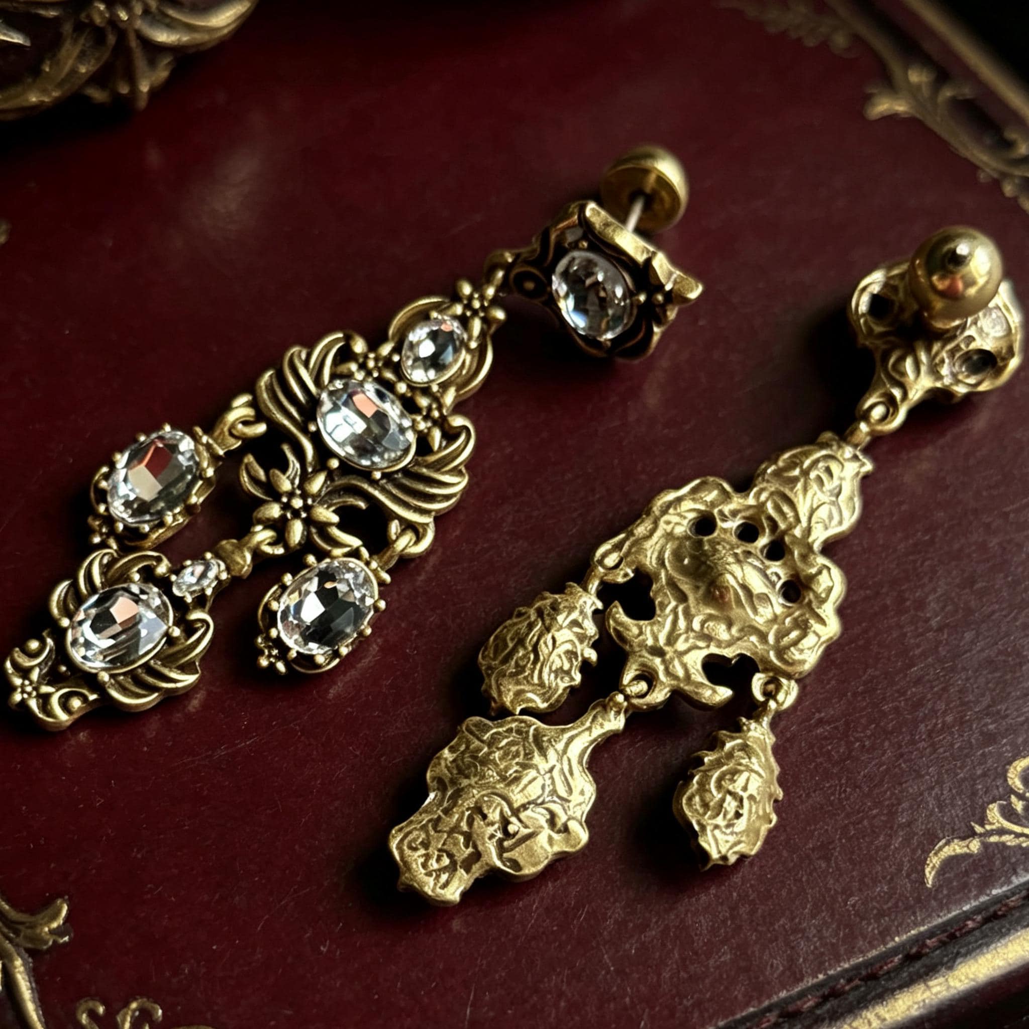 MourningGardenStudio Victorian Crystal Chandelier Drop Earrings K9