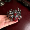 Gothic Spider Cuff Bracelet Gunmetal Rhinestone Vampire Jewelry Dark Romance