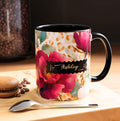 Personalized Floral Leopard Print Coffee Mug Custom Name