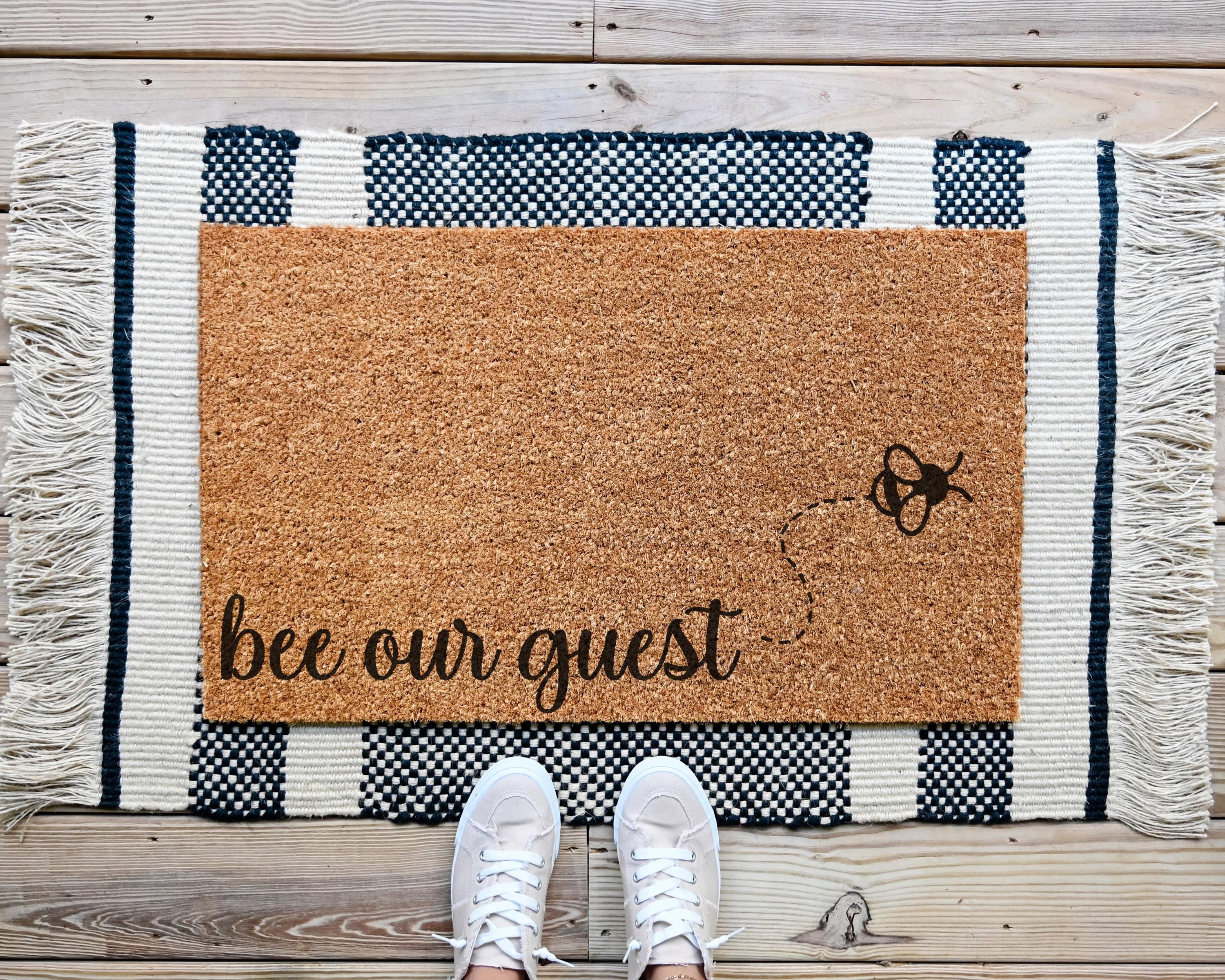 HamlinRowShop Bee Our Guest Coir Doormat Spring Decor