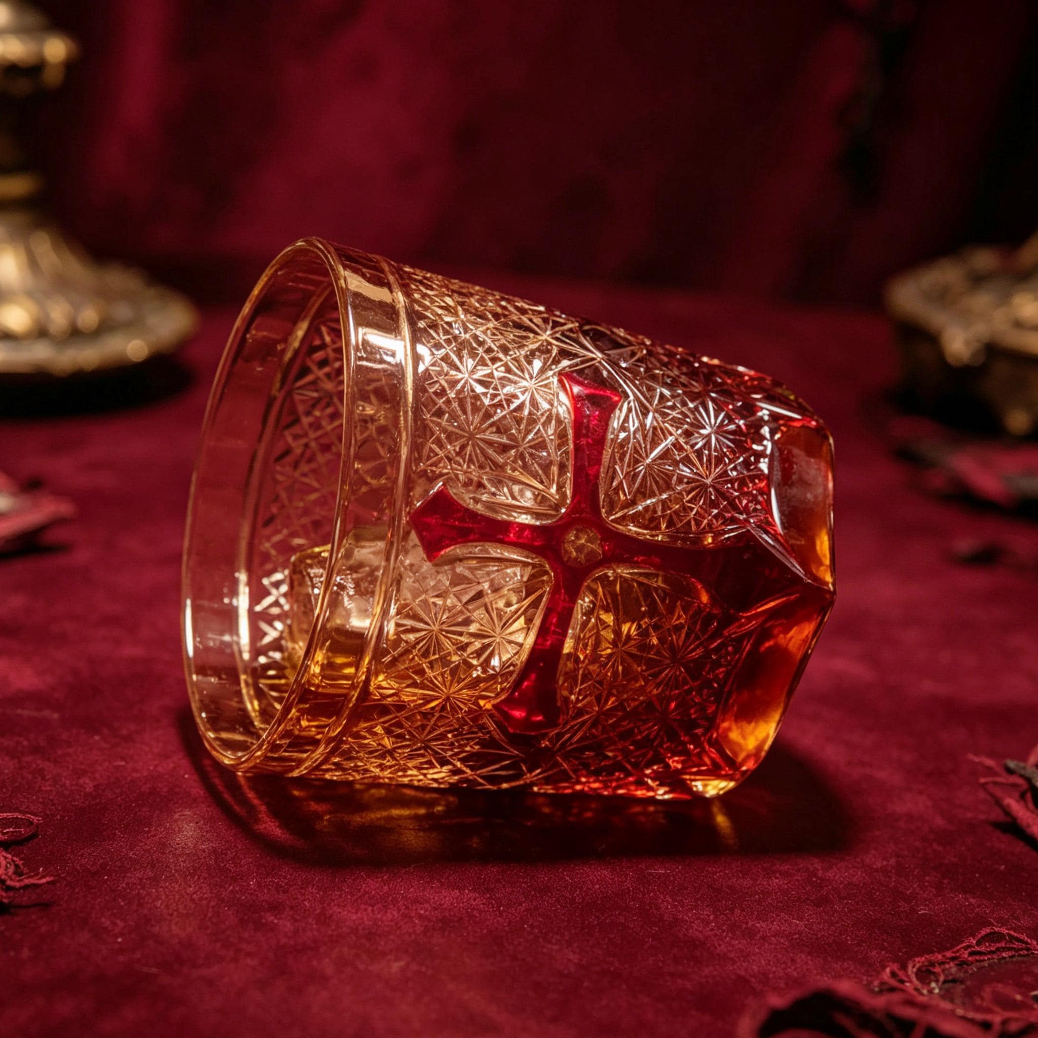 Hand Blown Crystal Tumbler Gothic Whiskey Glass Victorian Vampire