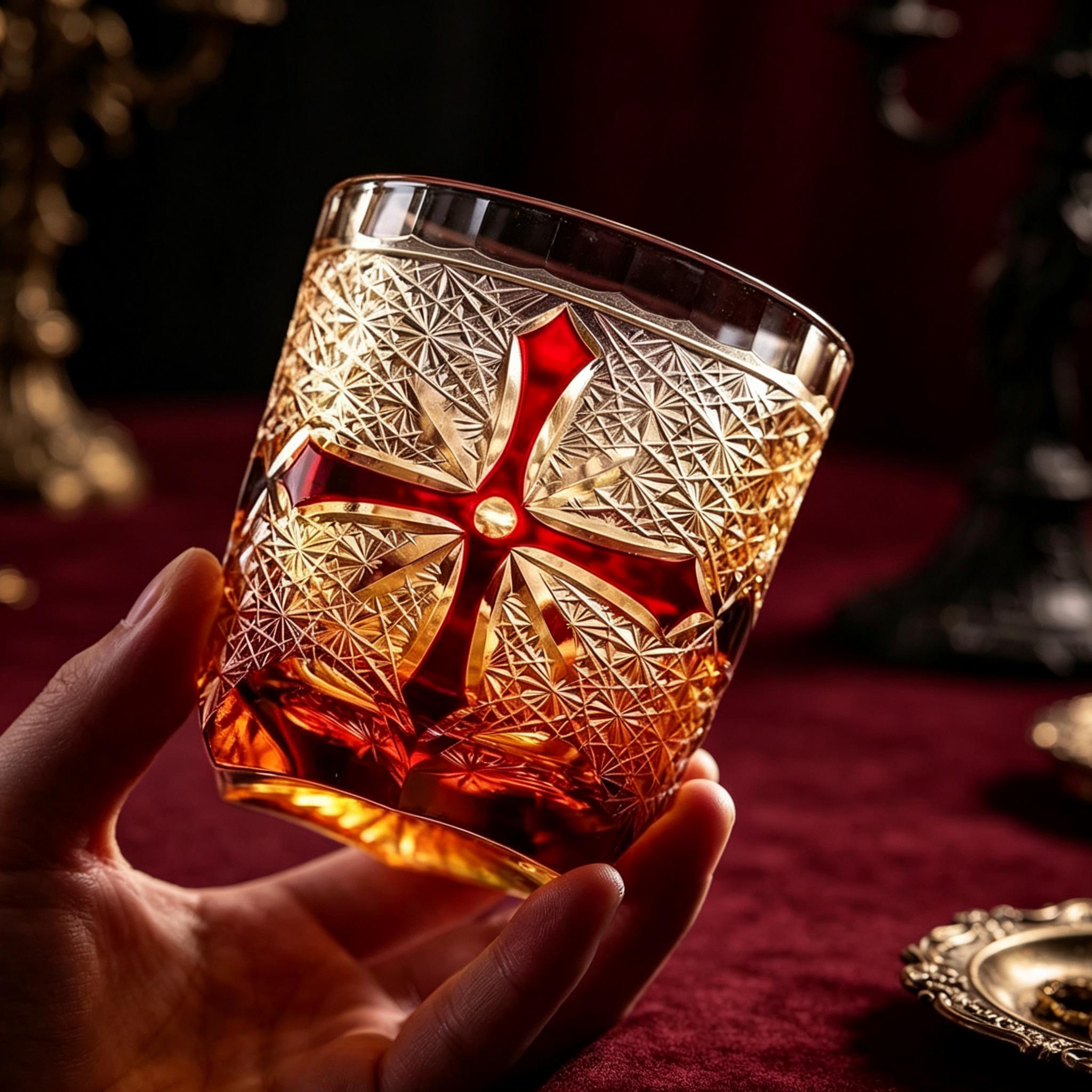 Hand Blown Crystal Tumbler Gothic Whiskey Glass Victorian Vampire