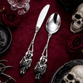 Gothic Skull Flatware Set Stainless Steel Spoon Fork Knife Dark Academia Tableware Gift