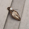 EkkJewels Handmade Fossil Coral Pendant Copper Wire Wrapped Necklace