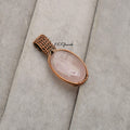 EkkJewels Handmade Rose Quartz Pendant Necklace Copper Wire Wrapped