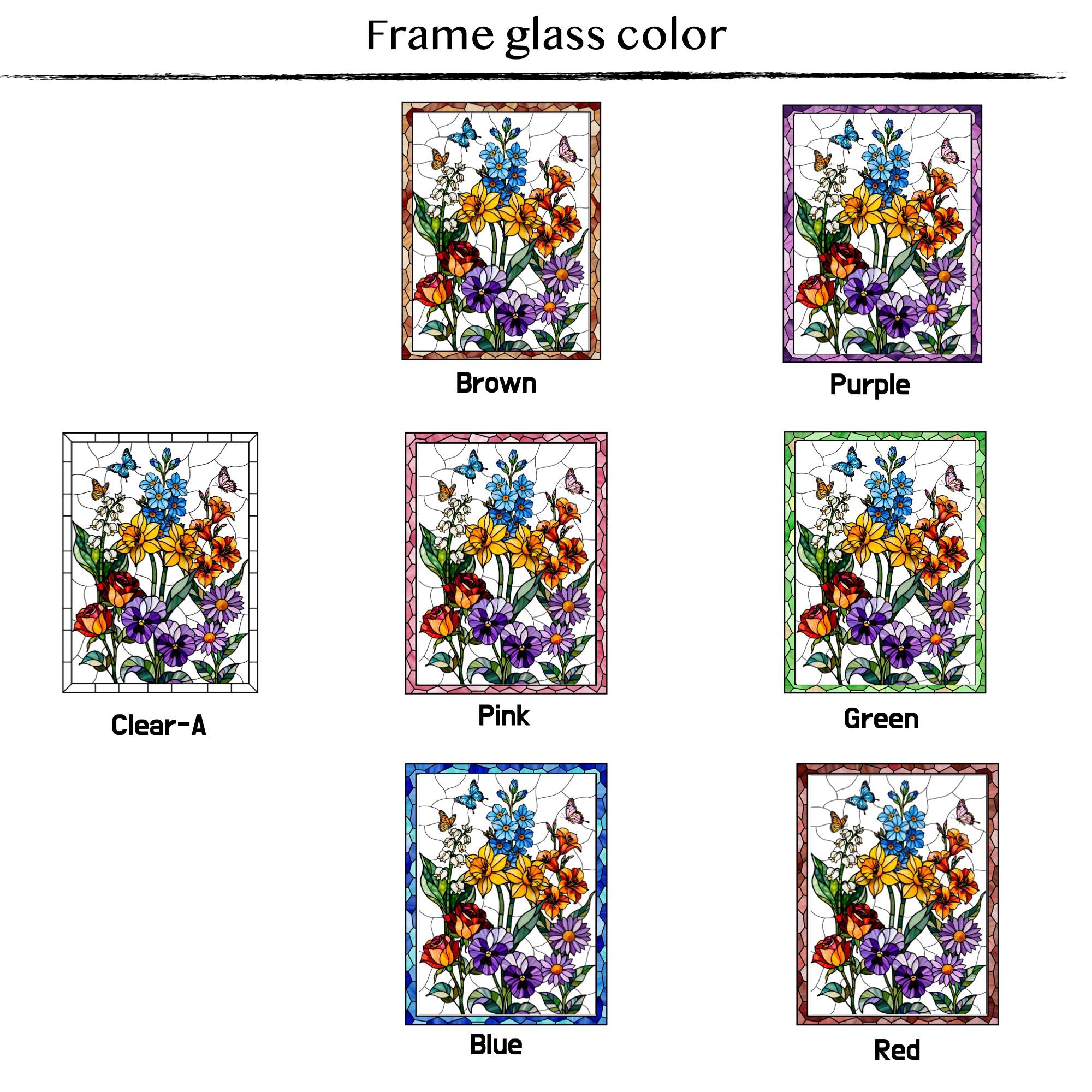 RainLine Personalized Birth Flower Family Garden Glass Suncatcher Art