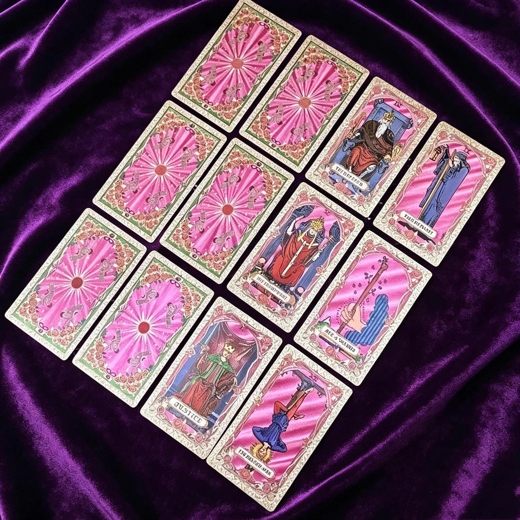Pink Gothic Tarot Deck Rider Waite Inspired Waterproof Cards