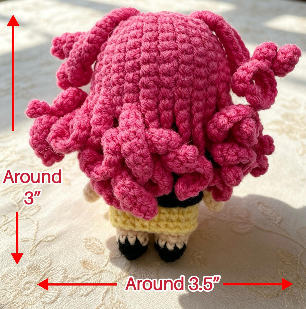 CrochetRecipe Handmade Amigurumi K-Pop Girl Keychain 3in Cotton