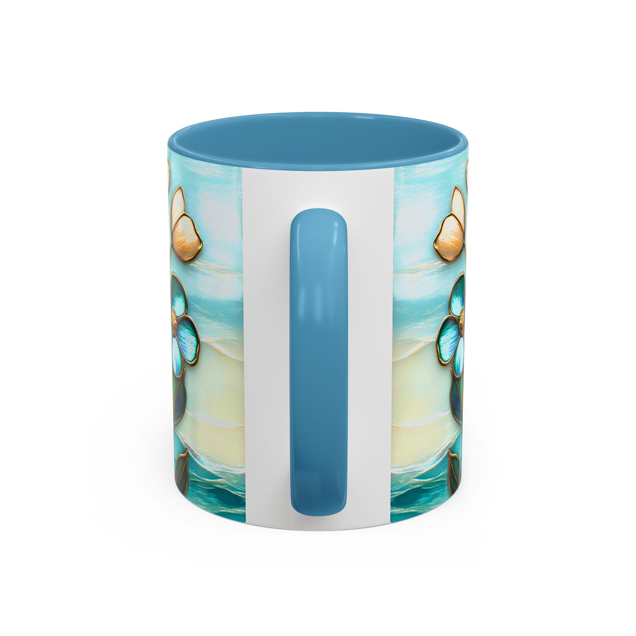 LELORESTORE Stained Glass Style Floral Mug 11oz 15oz