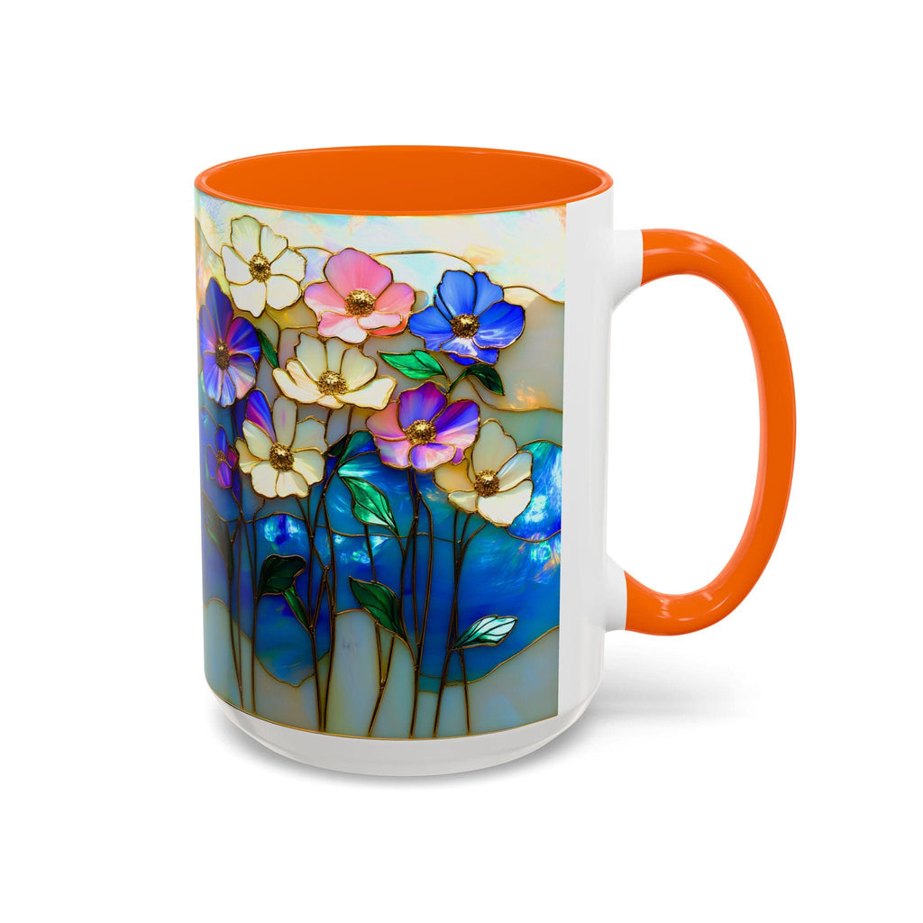 LELORESTORE Stained Glass Style Floral Mug 11oz Wildflower Coffee Cup