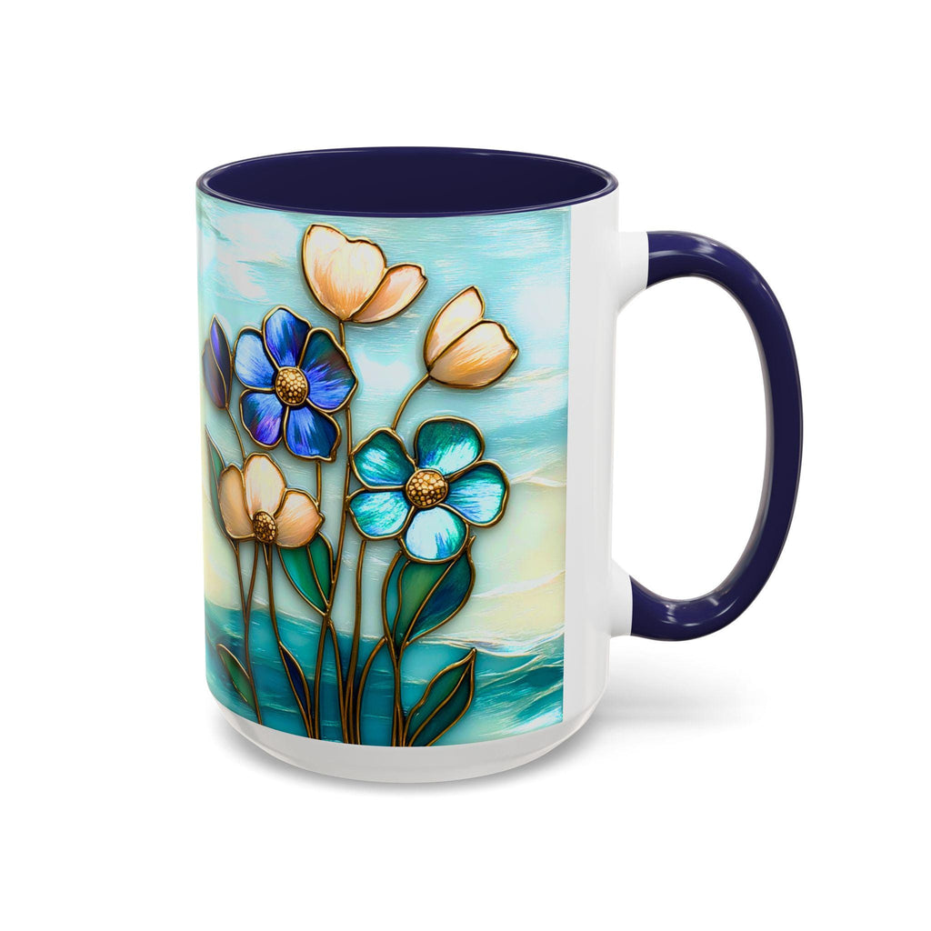 LELORESTORE Stained Glass Style Floral Mug 11oz 15oz