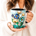 LELORESTORE Stained Glass Style Floral Mug 11oz 15oz