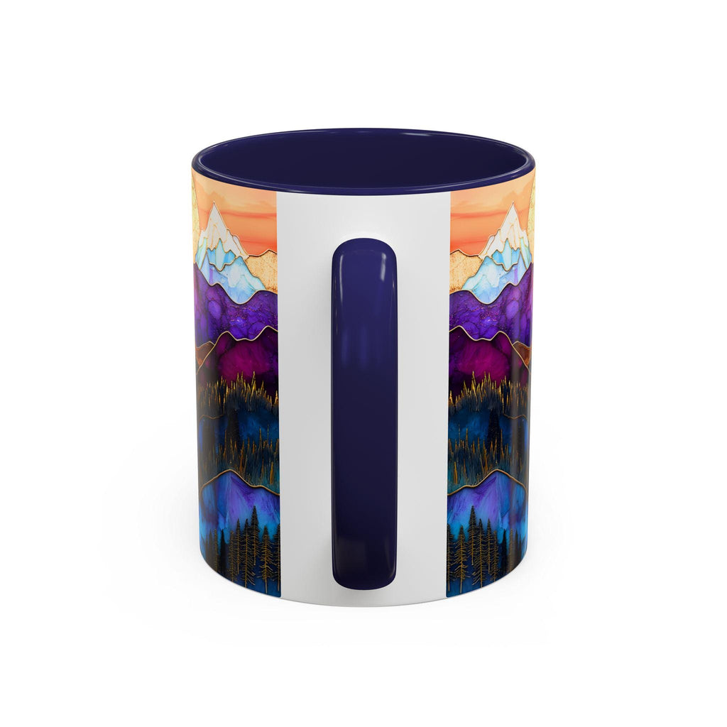 LELORESTORE Faux Stained Glass Mountain Landscape Ceramic Coffee Mug
