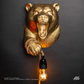 April16studio Gold Bear Wall Lamp WildlifeSculpture Sconce 12in