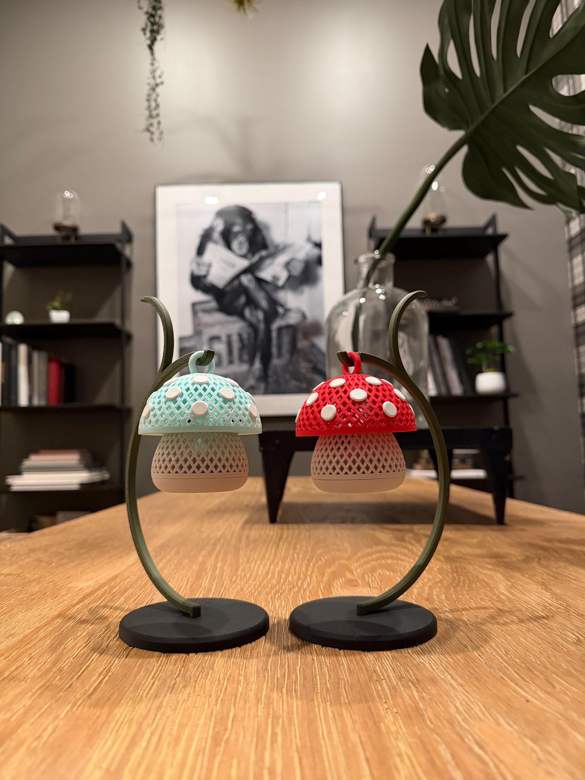 Bostonhomestudio Red Mushroom Tealight Lamp Cottagecore Lantern Red