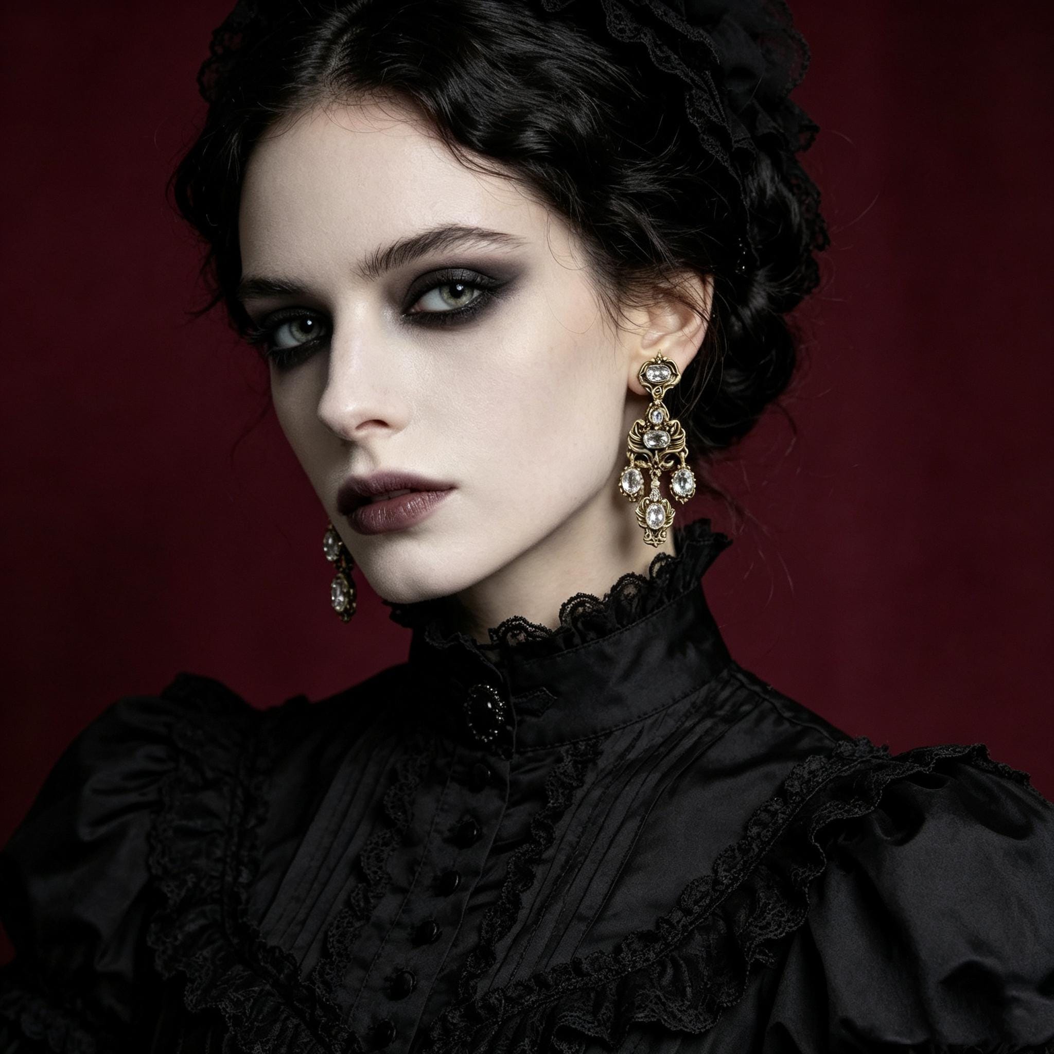 MourningGardenStudio Victorian Crystal Chandelier Drop Earrings K9