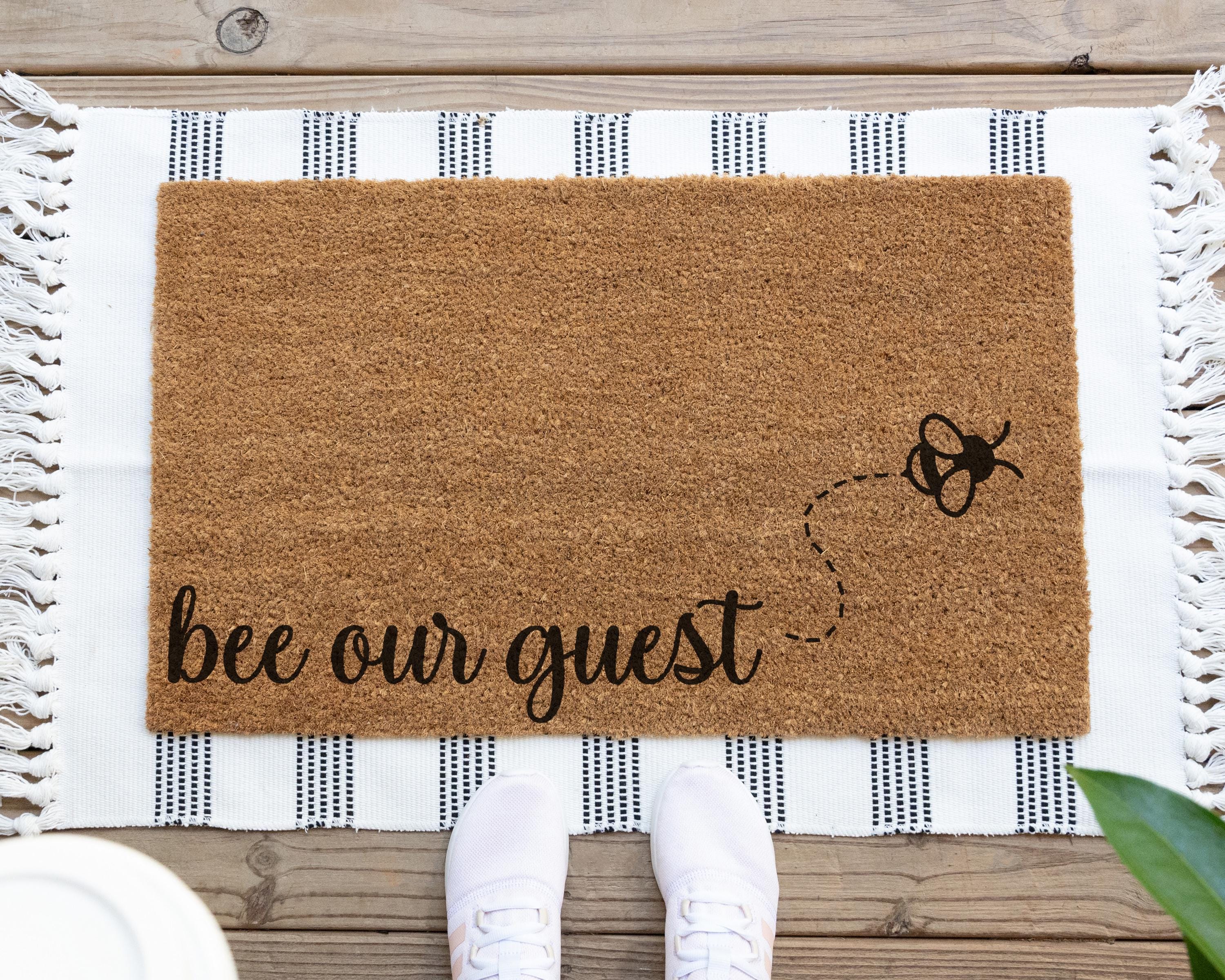 HamlinRowShop Bee Our Guest Coir Doormat Spring Decor