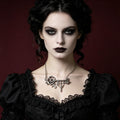 MourningGardenStudio Gothic Key Necklace Antique Charm Pendant Victorian