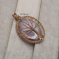 Handmade Botswana Agate Tree of Life Copper Pendant Necklace Jewelry