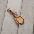 EkkJewels Handmade Tiger's Eye Pendant Copper Wire Wrapped Necklace