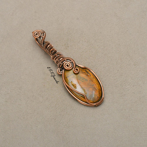 EkkJewels Neelite Gemstone Pendant Handmade Copper Wire Wrapped Necklace