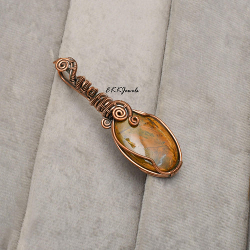EkkJewels Neelite Gemstone Pendant Handmade Copper Wire Wrapped Necklace