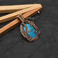 EkkJewels Handmade Copper Wire Wrapped Turquoise Pendant Necklace