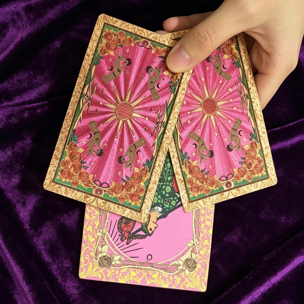 Pink Gothic Tarot Deck Rider Waite Inspired Waterproof Cards