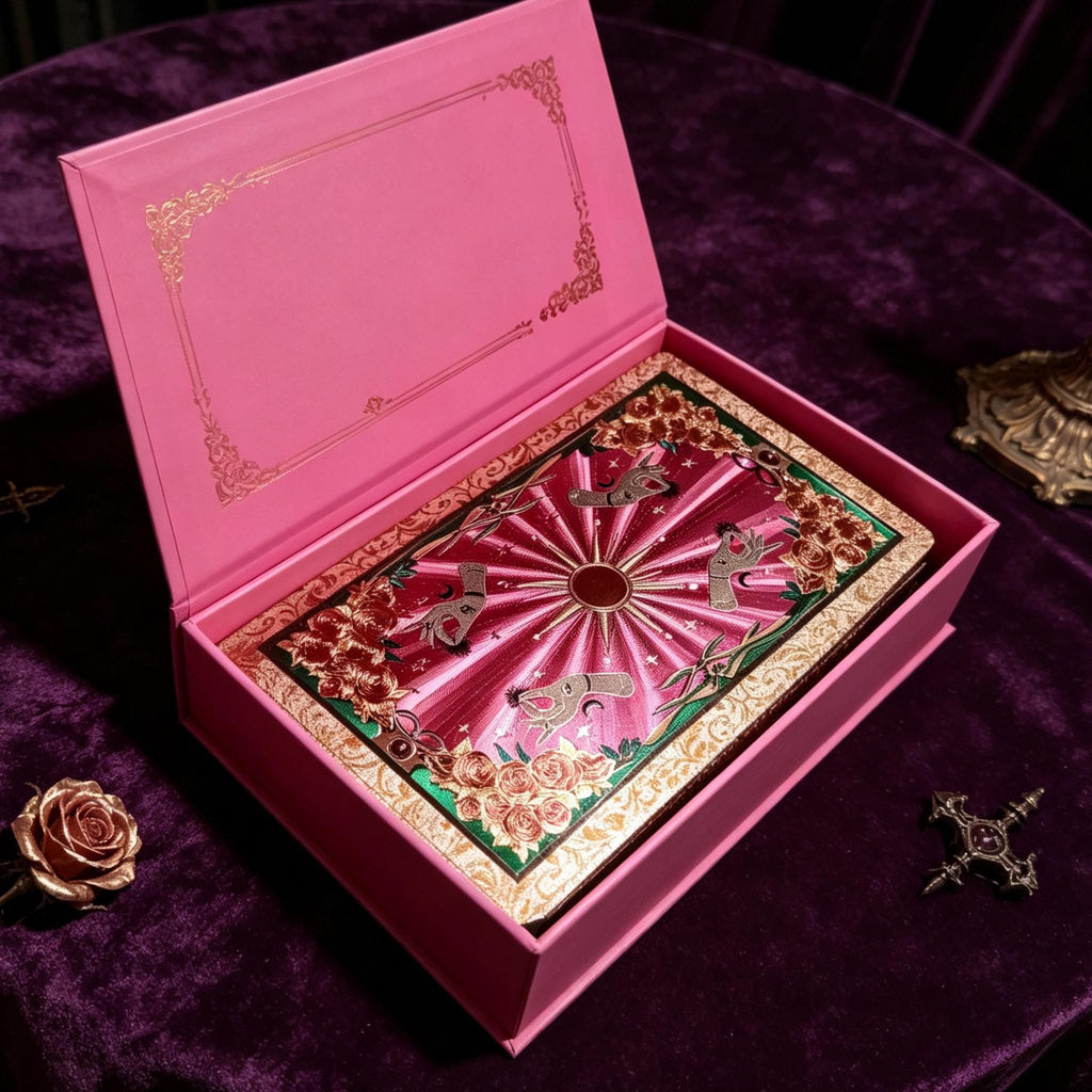 Pink Gothic Tarot Deck Rider Waite Inspired Waterproof Cards