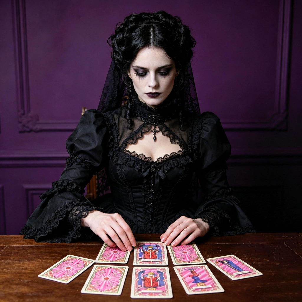 Pink Gothic Tarot Deck Rider Waite Inspired Waterproof Cards