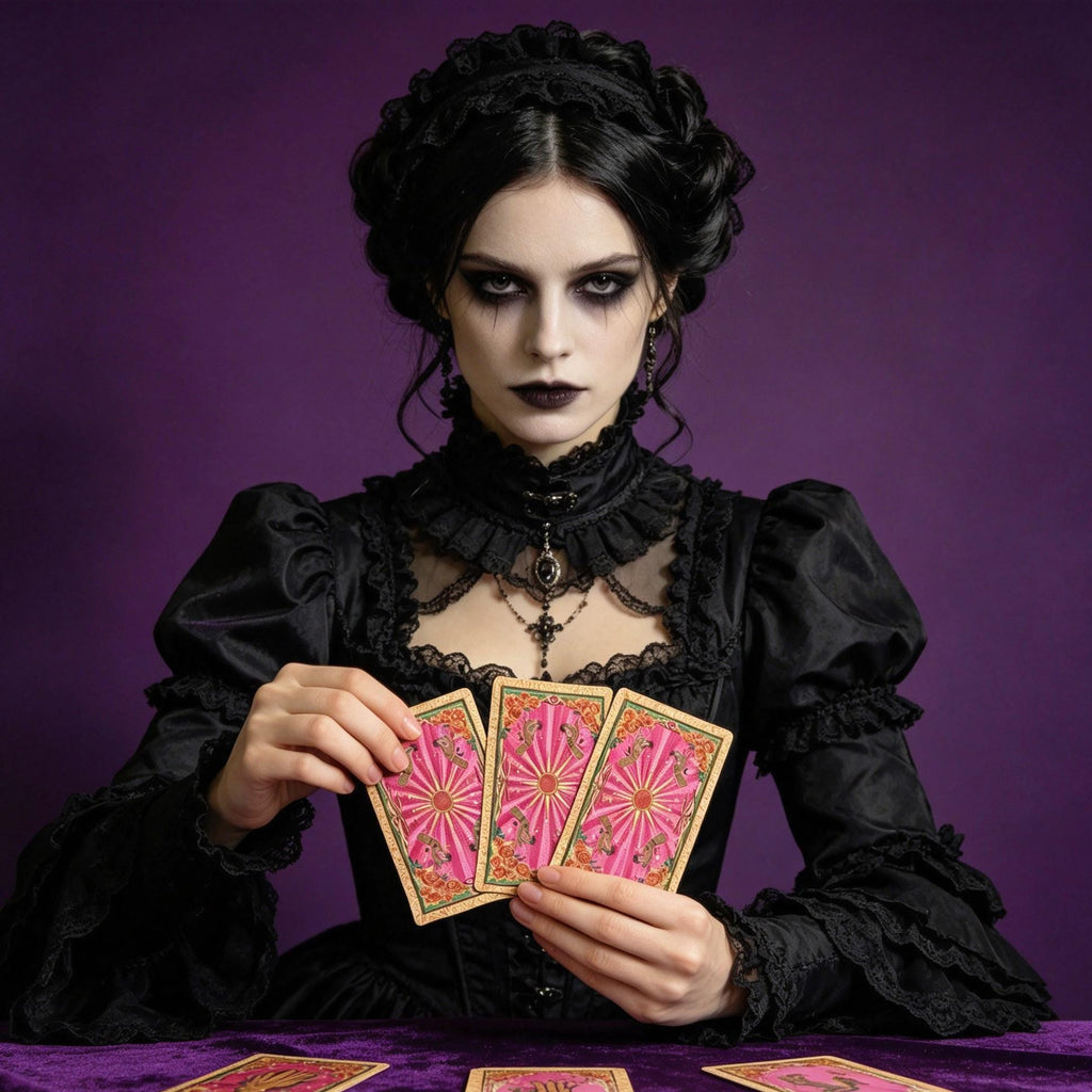 Pink Gothic Tarot Deck Rider Waite Inspired Waterproof Cards