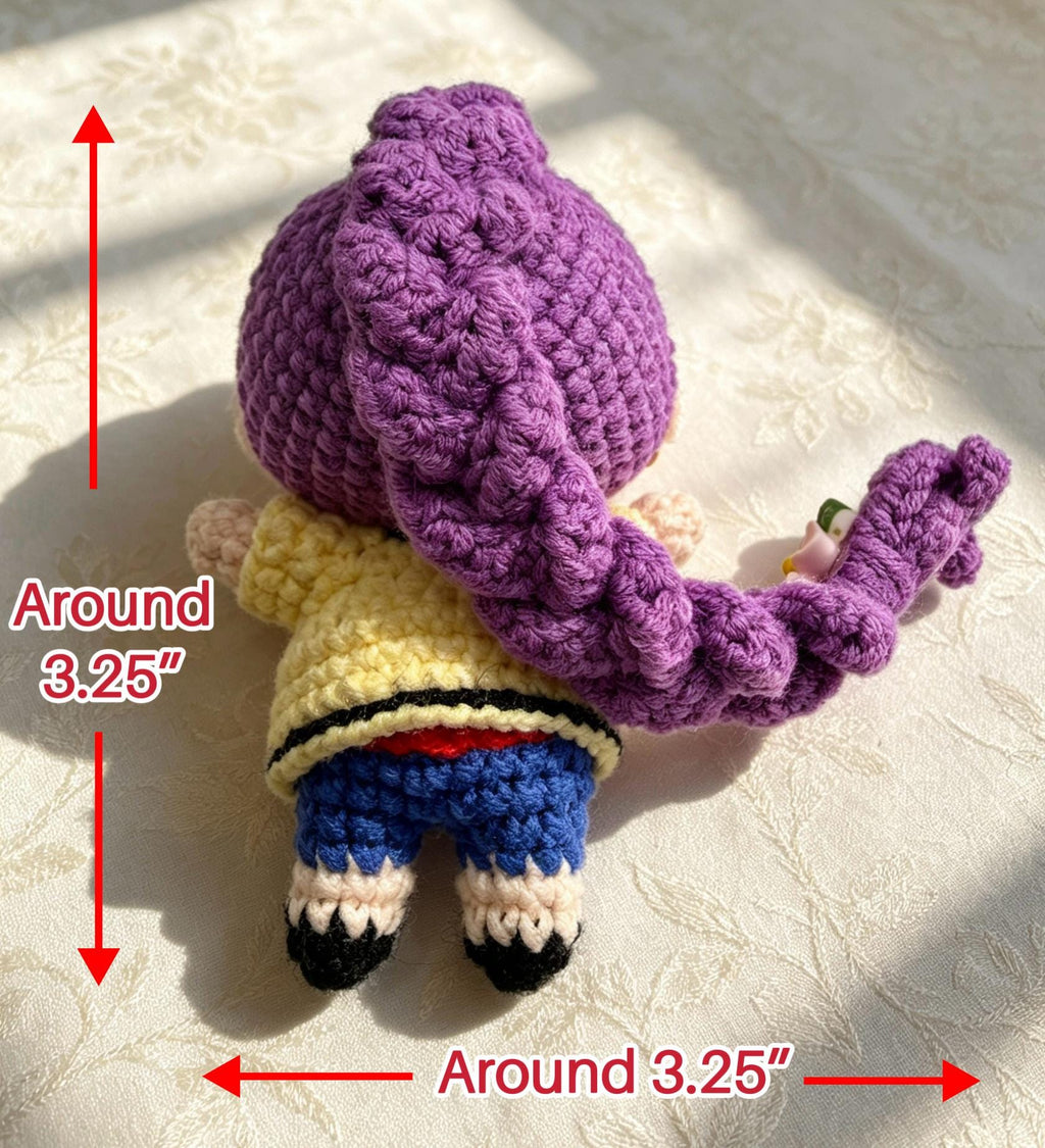 CrochetRecipe Handmade Amigurumi K-Pop Girl Keychain 3in Cotton