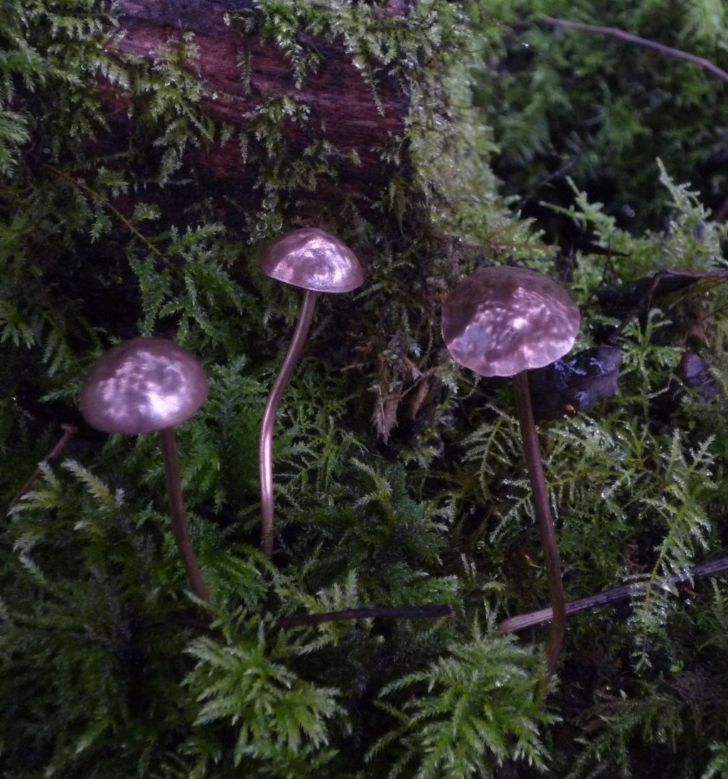 GazRye Handcrafted Copper Mushroom Garden Decoration Textured