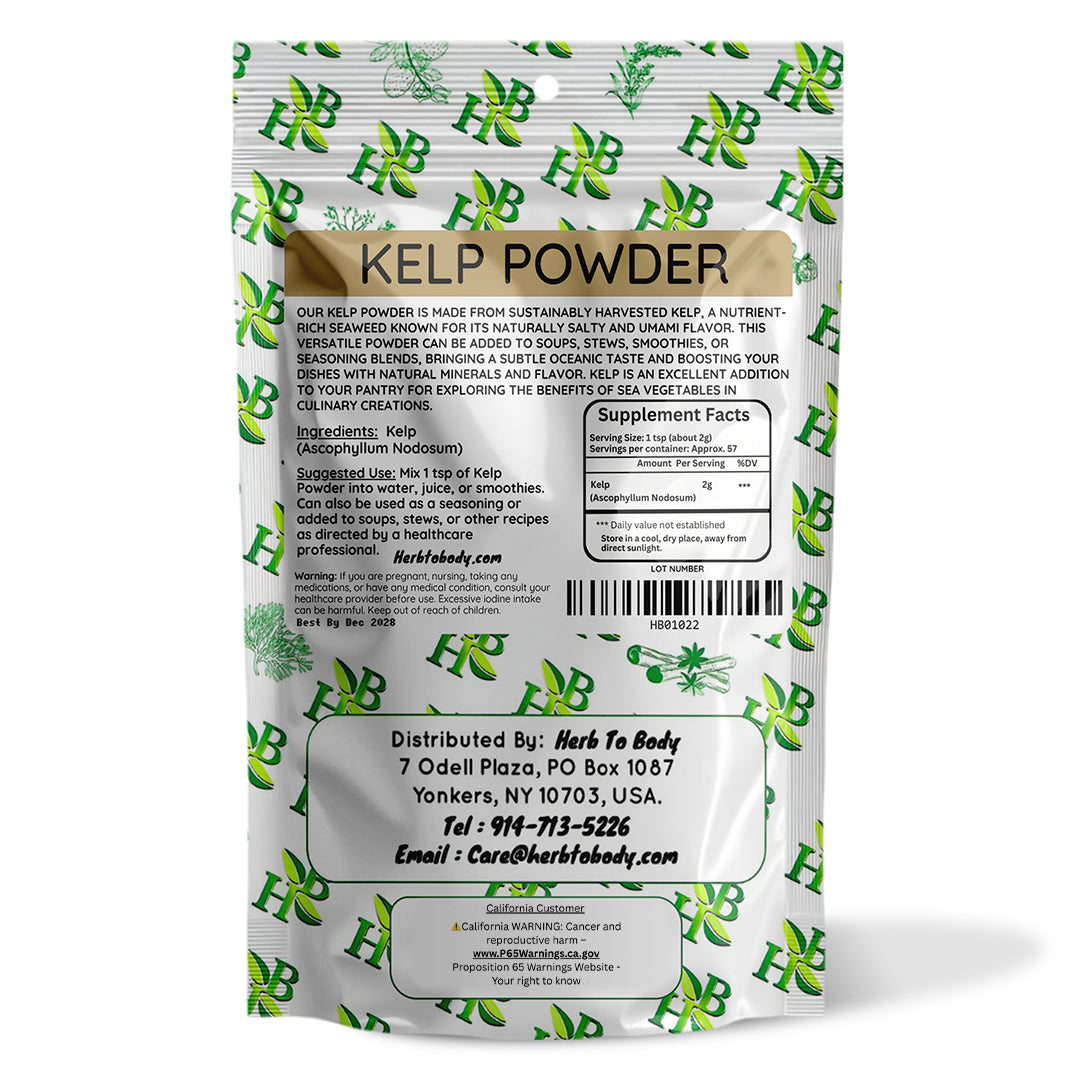 Herb To Body Micronized Kelp Powder North Atlantic Brown Seaweed