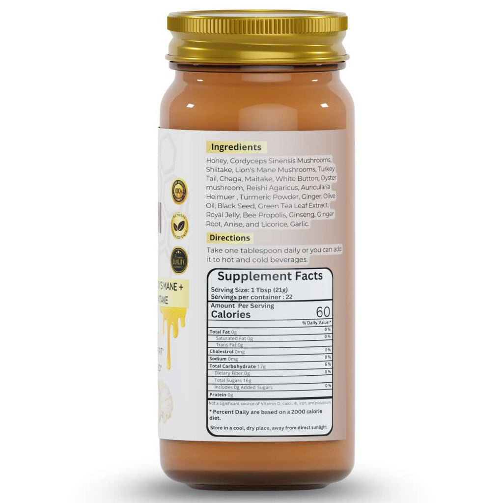 Herb to Body Mushroom Honey Blend 16 oz Jar