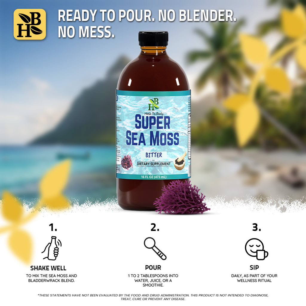 Herb to Body Super Sea Moss Bitter Herbal Tonic 16oz